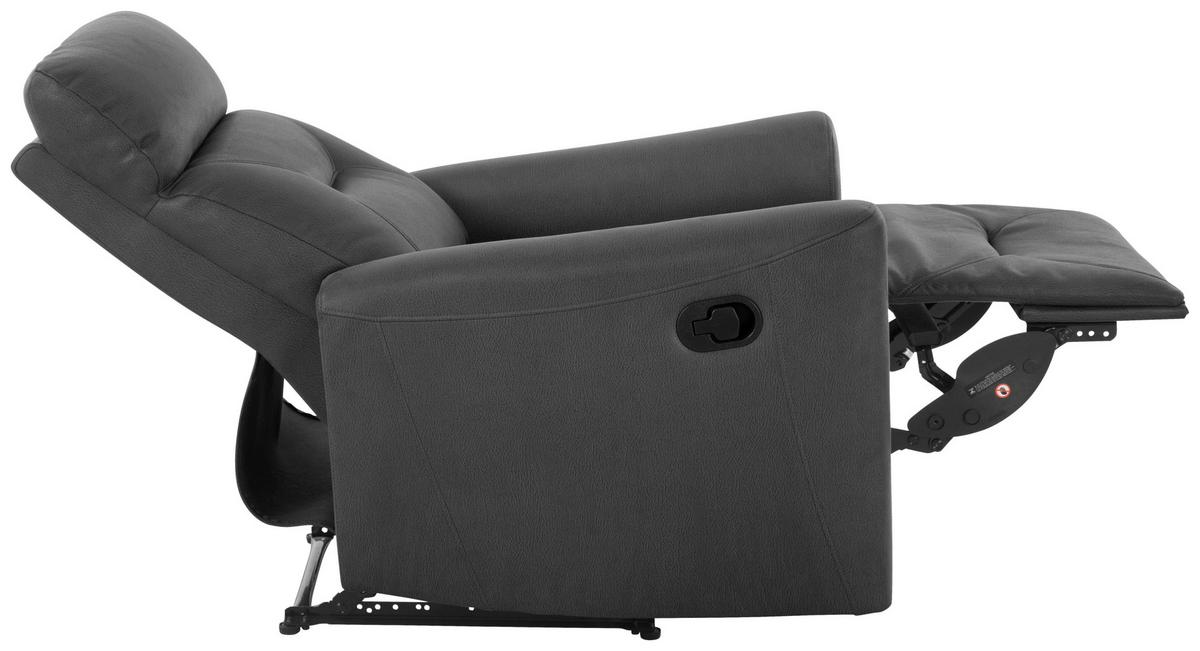 Relaxačné kreslo AURELI, čierna - čierna/sivá, Basics, kov/drevo (82/102,5/92,5cm) - Livetastic
