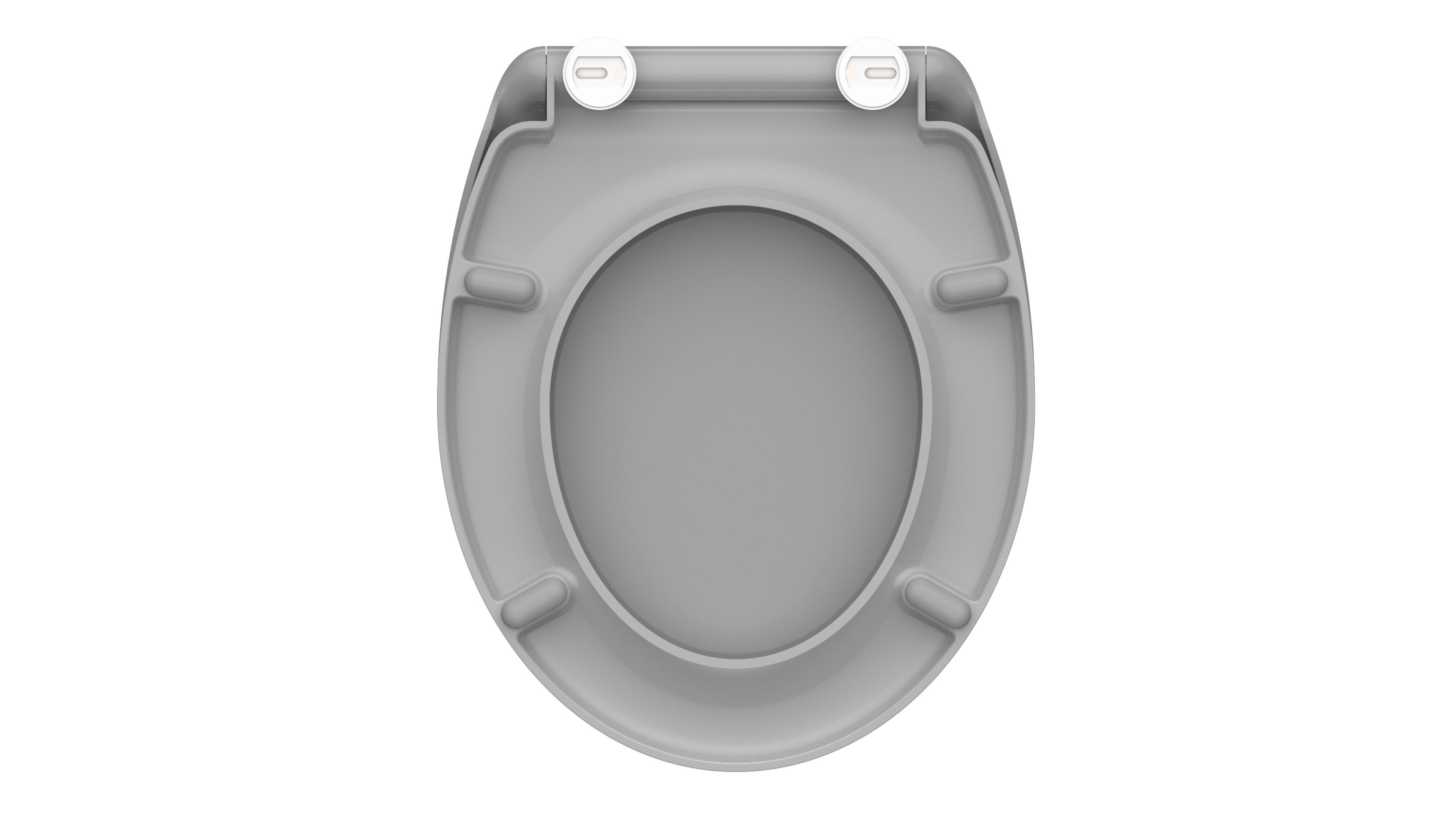 WC sedadlo duroplast sivý - sivá, Konventionell, plast (37,5/5/45cm)