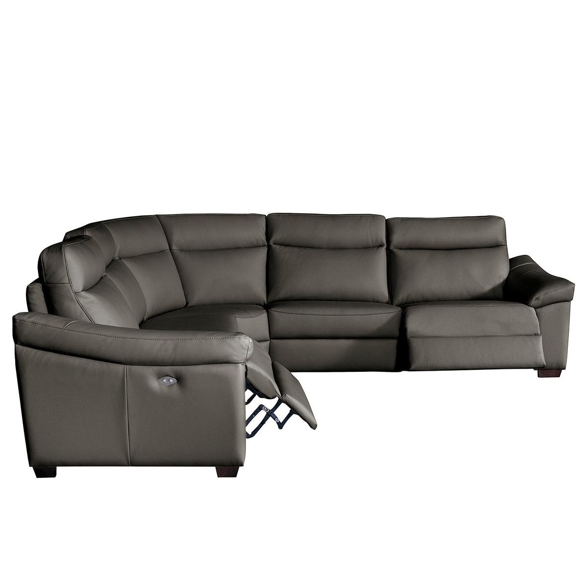 Ecksofa Dakar Anthrazit B: 299x299 Cm - Anthrazit/Schwarz, Design, Leder (299/299cm) - Livetastic