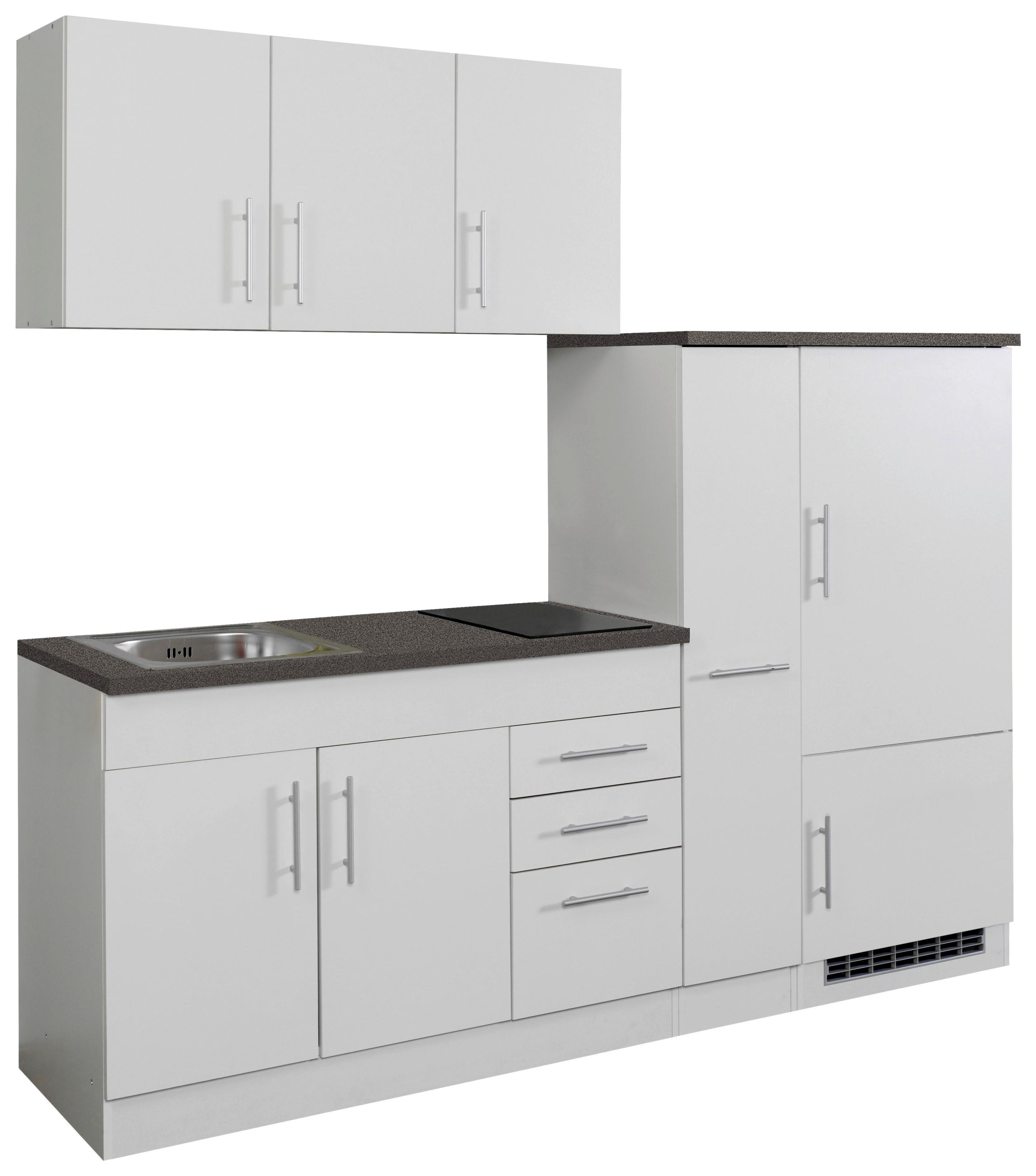 Küchenblock Toronto Weiß B: 210 Cm - Graphitfarben/Weiß, MODERN, Holzwerkstoff (210cm) - Held