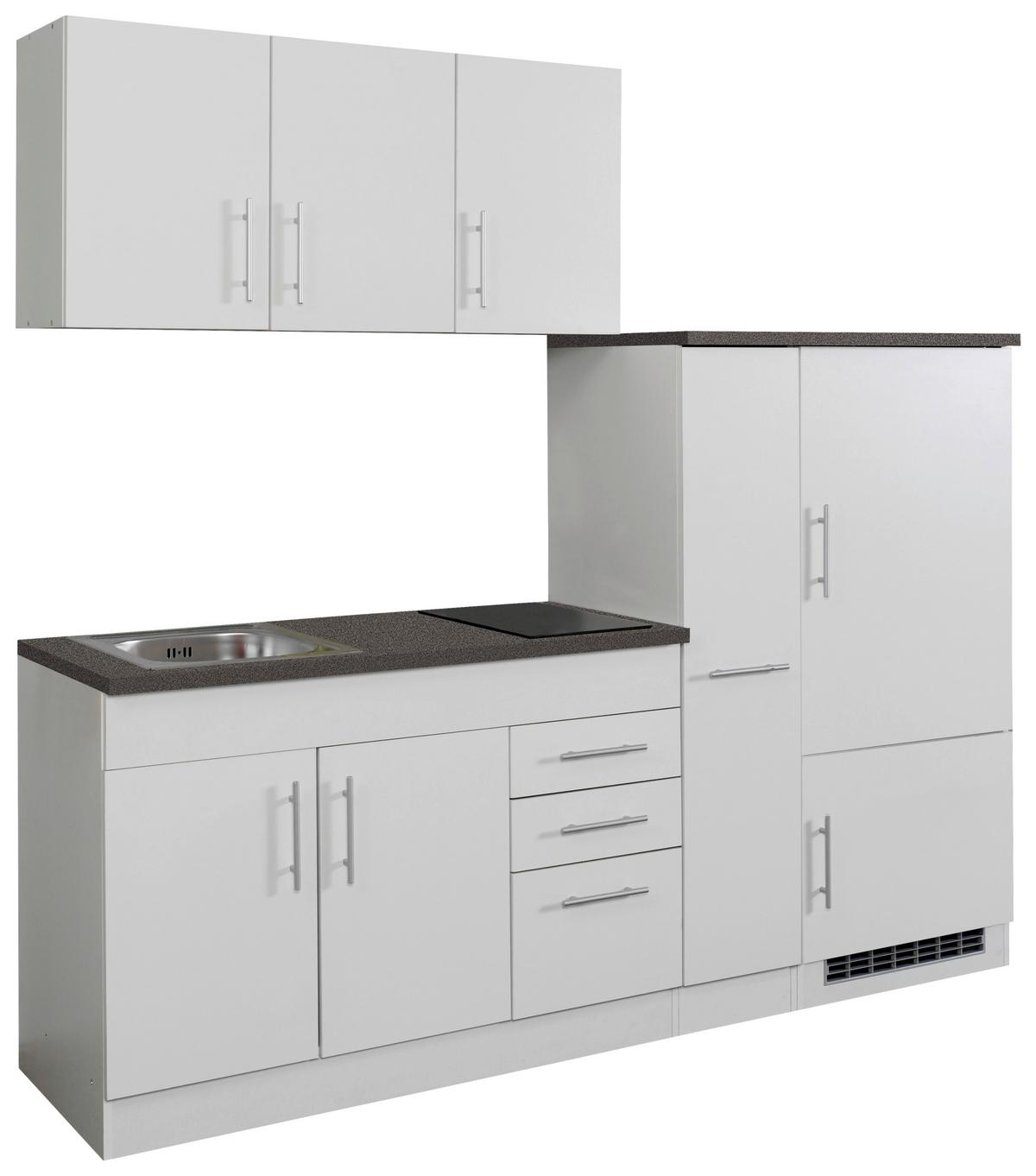 Küchenblock Toronto Weiß B: 210 cm - Graphitfarben/Weiß, MODERN, Holzwerkstoff (210cm) - Held