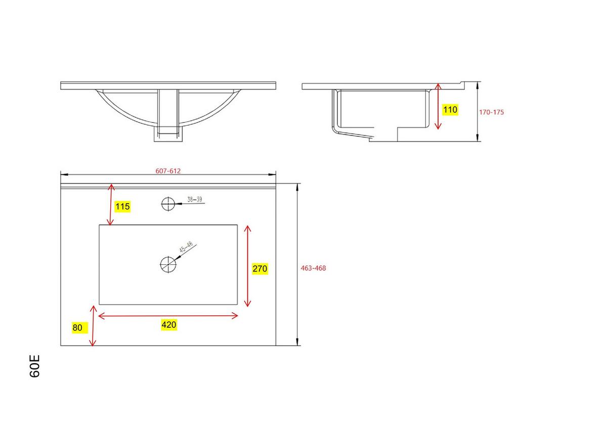 Kúpeľňa Ice 3-dielny. čierny/dub tmavy - čierna/tmavý dub, Basics, kompozitné drevo/plast (90cm) - MID.YOU
