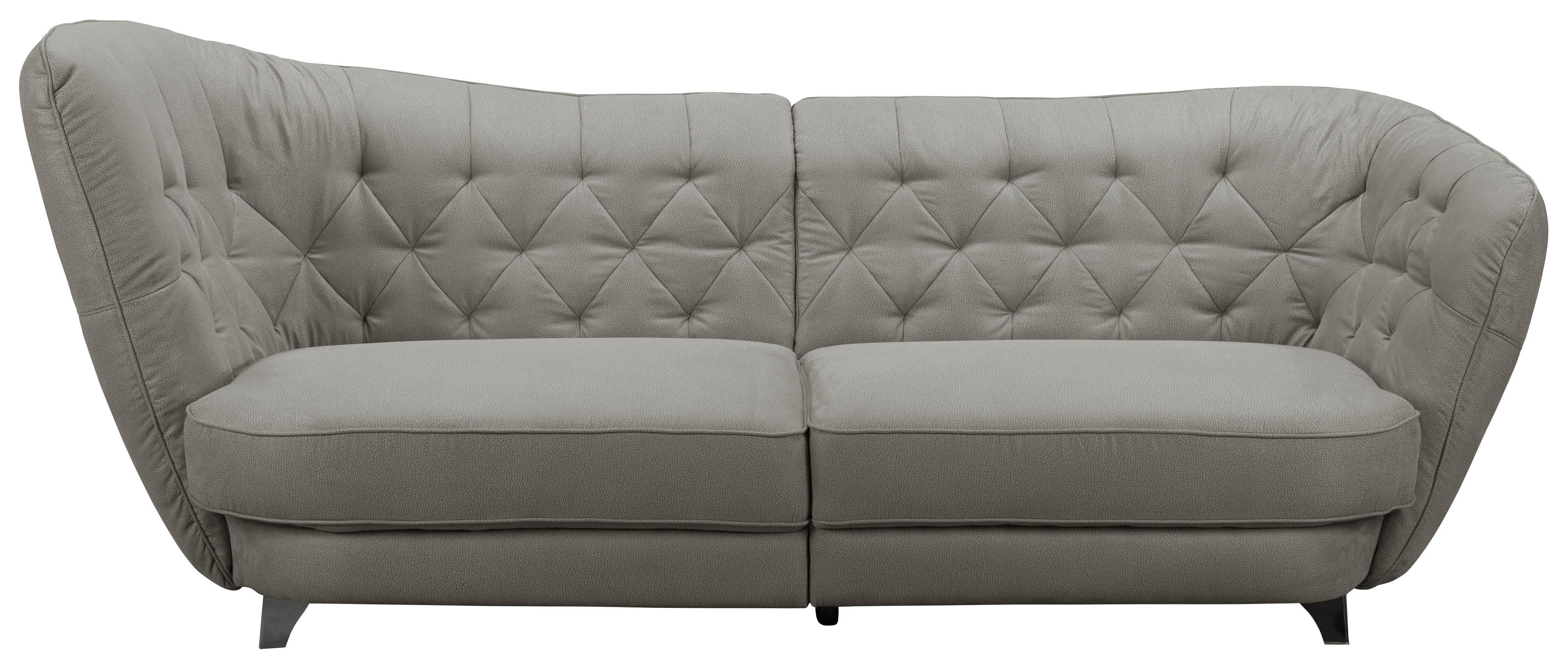Big Sofa mit Echtem Rücken Retro B: 256 cm Braun - Chromfarben/Braun, MODERN, Textil (256/85/115cm) - MID.YOU