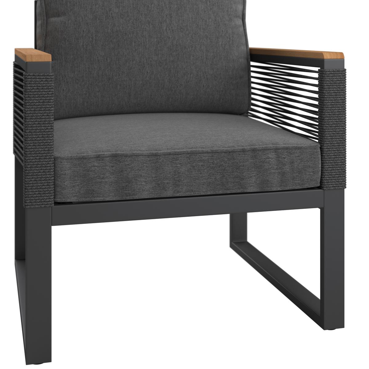 Loungegarnitur Orlando - Dunkelgrau/Naturfarben, MODERN, Glas/Kunststoff (245,5/182cm) - Beldano