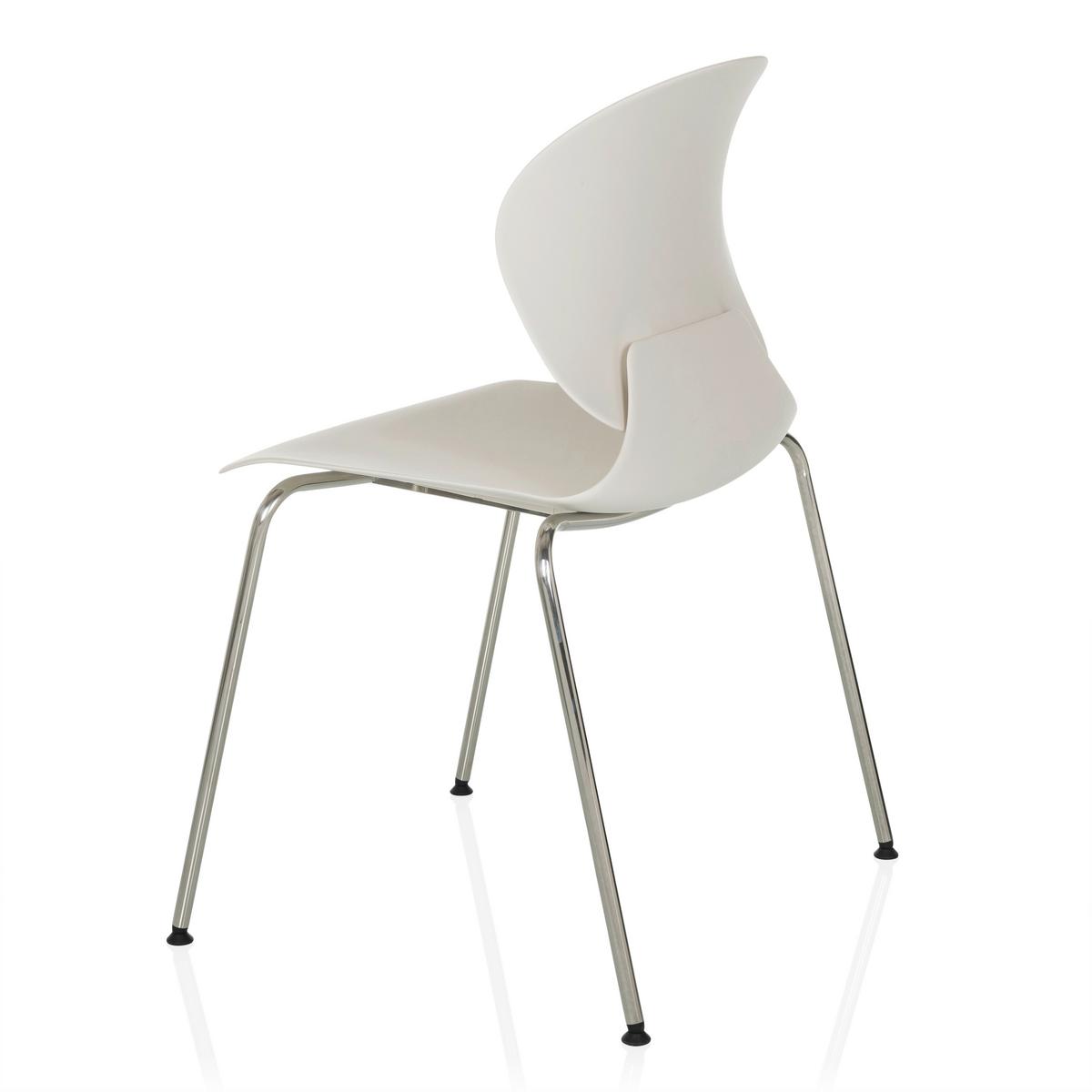 Besucherstuhl T36 Vi Weiß B: 56 cm - Silberfarben/Weiß, MODERN, Kunststoff/Metall (56/80/54cm) - MID.YOU