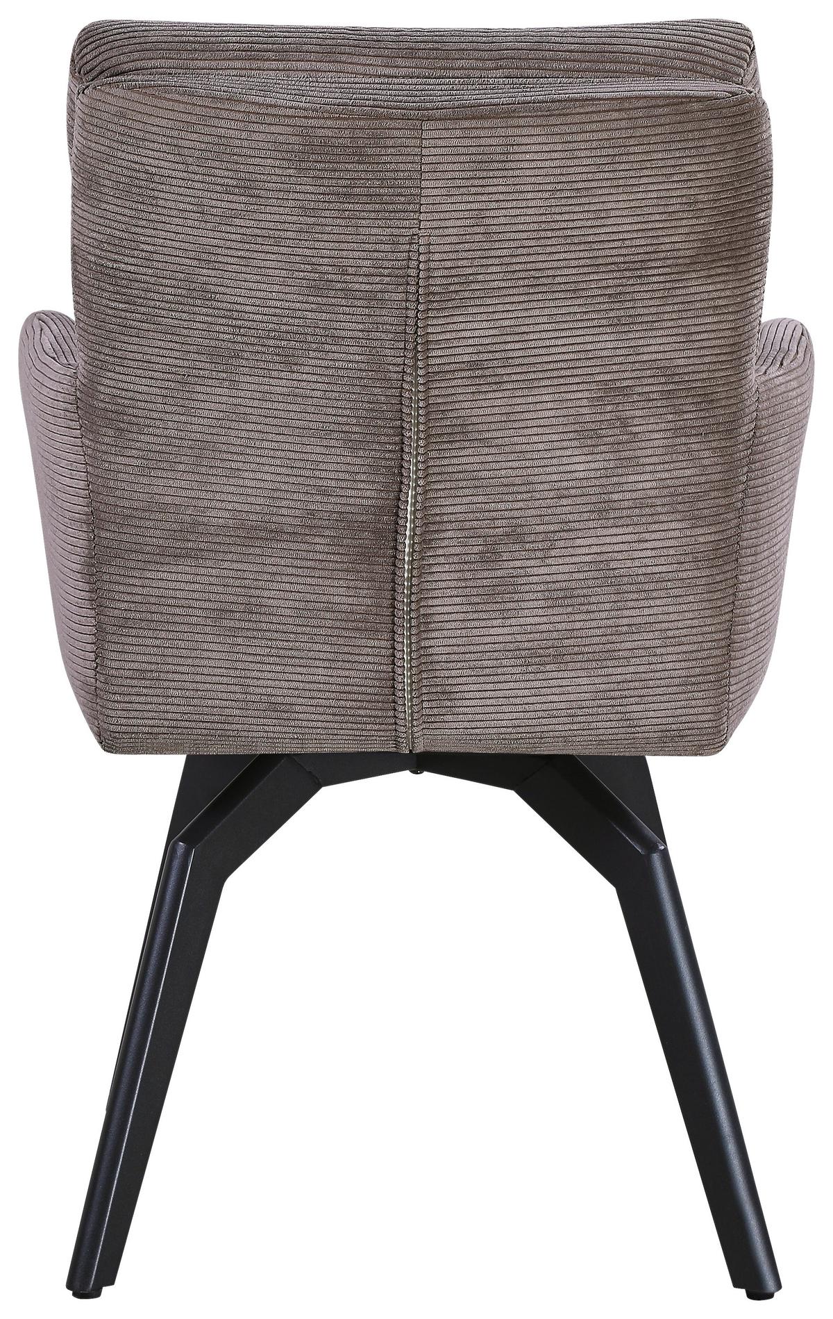ŽIDLE S PODRUČKAMI HANNA - černá/hnědá, Moderní, kov/textil (60/88/64cm) - Mömax