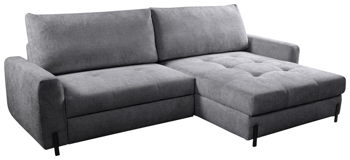 Ecksofa Naomi Grau/Schwarz, 265 cm - Schwarz/Grau, Design, Textil (265/162cm) - MID.YOU