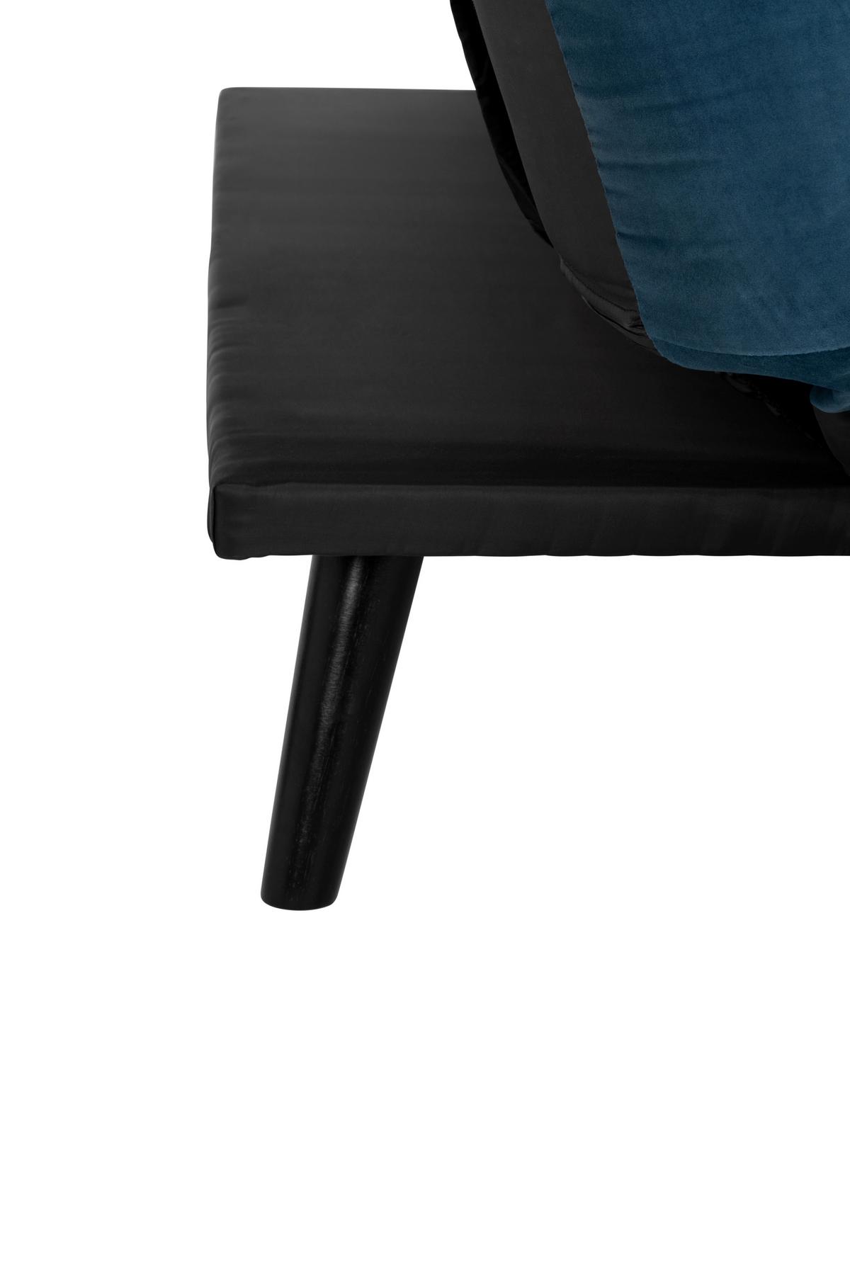3-Sitzer-Sofa Mit Schlaffunktion Tuvalu B: 195cm - Blau/Schwarz, Design, Holz/Textil (195/96/96cm) - MID.YOU