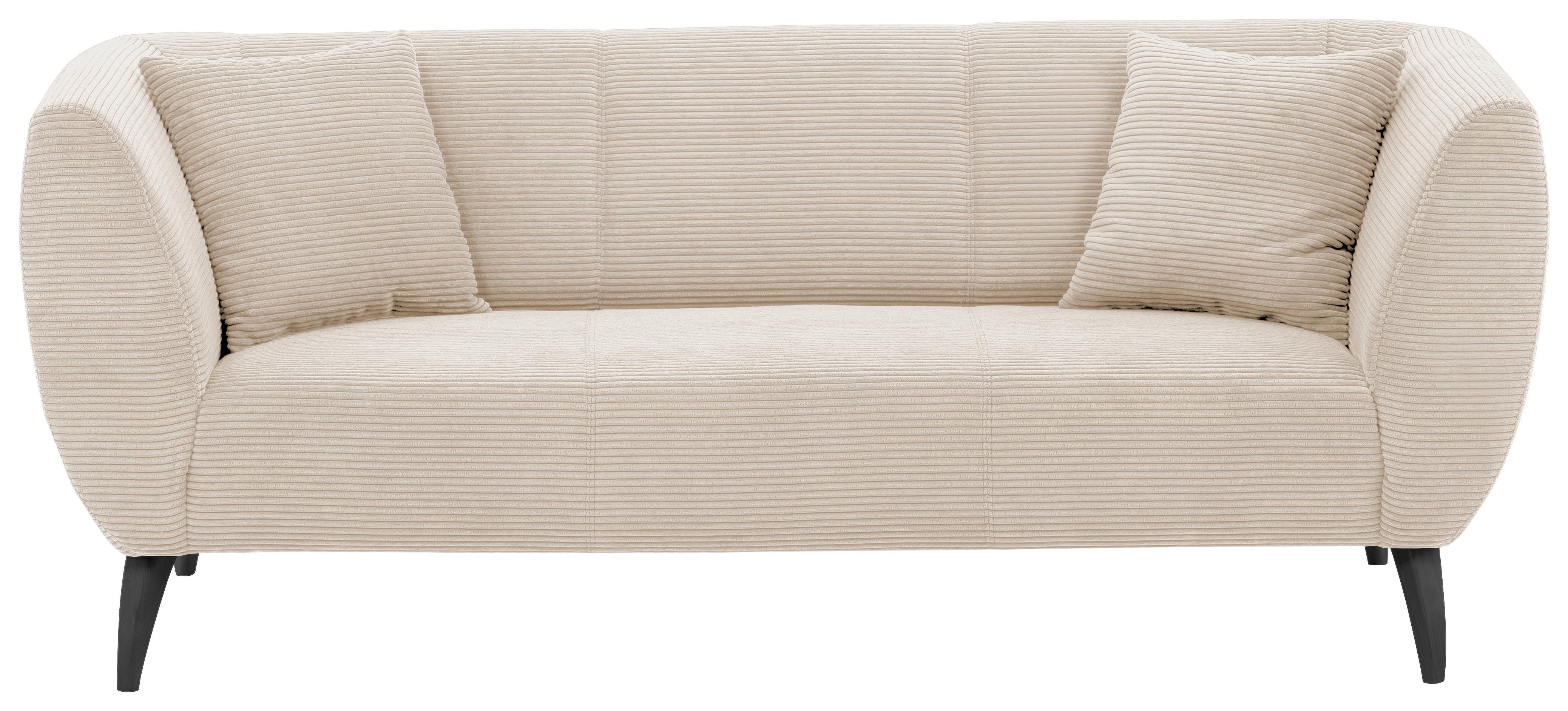 3-Sitzer-Sofa Colori Beige Rücken Echt - Beige/Schwarz, MODERN, Textil (208/83/88cm) - MID.YOU