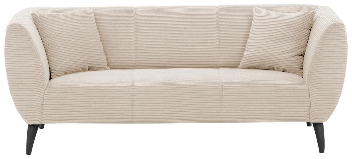 3-Sitzer-Sofa Colori Beige Rücken Echt - Beige/Schwarz, MODERN, Textil (208/83/88cm) - MID.YOU