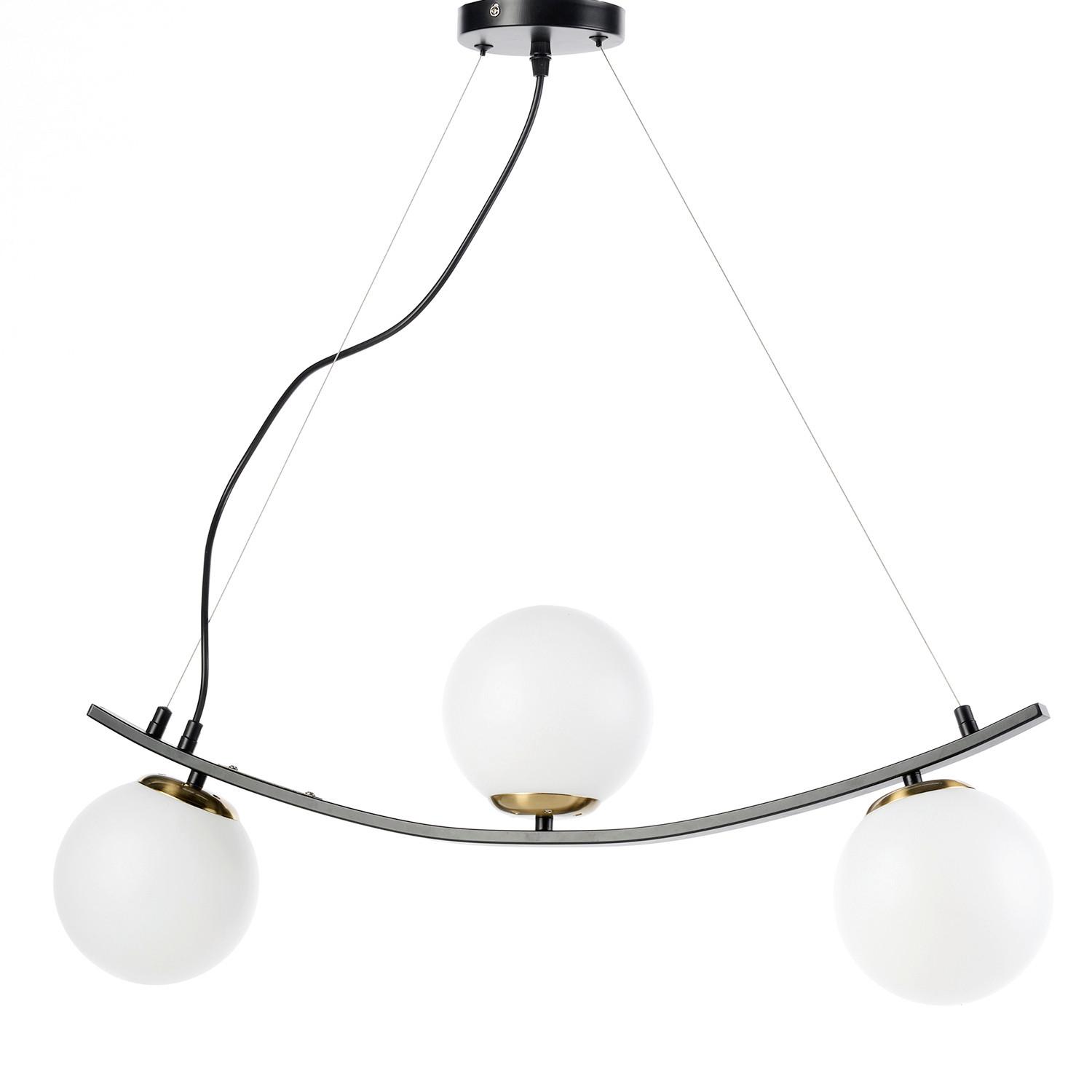 Hängeleuchte Schwarz L: 73 cm 6w - Schwarz, Design, Kunststoff/Metall (73/15/90cm)