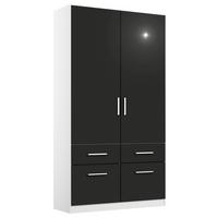 Drehtürenschrank 91cm Belrin Weiß/Grau - Weiß/Grau, MODERN, Holzwerkstoff (91/197/54cm) - Rauch Möbel