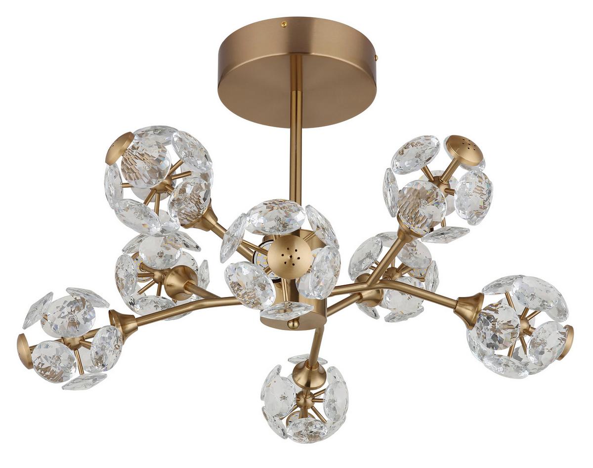 LED-Deckenleuchte Virina Klar Goldfarben D: 65 cm - Klar/Goldfarben, KONVENTIONELL, Glas/Metall (65/38cm) - Globo