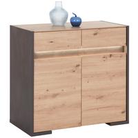 Kommode Inkl. Led, B 95,5cm Salerno, Eiche Dekor - Eichefarben/Grau, MODERN, Holzwerkstoff (95,5/86/40,1cm)