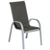 Gartensessel Stapelbar 2er Set Amalfi Di Lusso Metall/Textil - Anthrazit/Silberfarben, KONVENTIONELL, Textil/Metall (56,5/104/77cm) - Gardenson