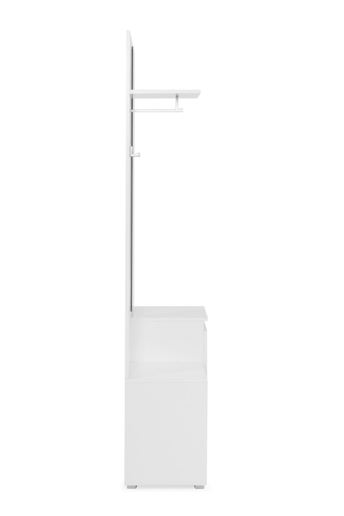 Garderobe Image Weiß B: 85 cm - Weiß, LIFESTYLE, Holzwerkstoff (85/195/37cm) - MID.YOU