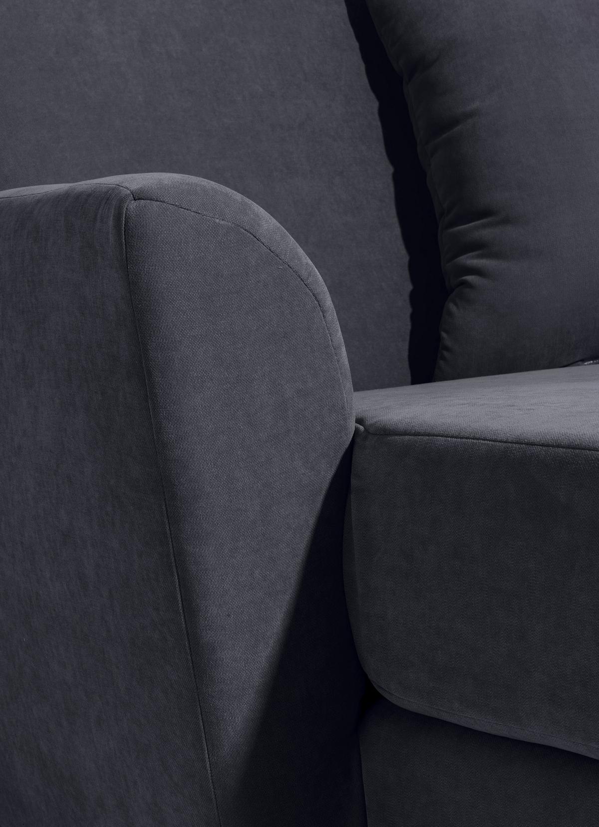 Big Sessel Mit Armlehnen Judith Velours Anthrazit - Anthrazit/Naturfarben, MODERN, Textil (136/107/142cm) - Max Winzer