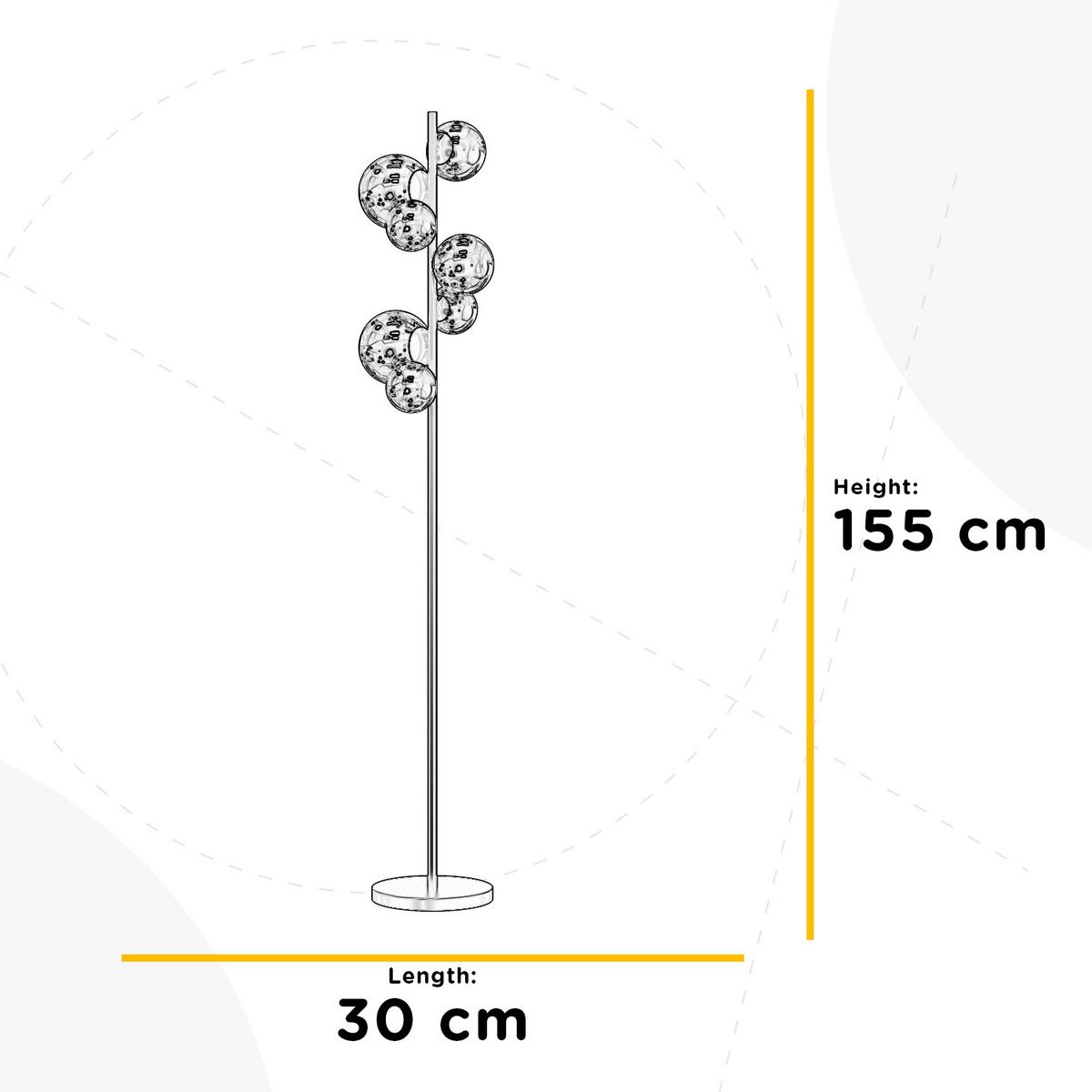 Stehleuchte Paloma Sahara L: 30 cm 3w - Goldfarben/Sahara, KONVENTIONELL, Glas/Kunststoff (30/30/155cm)