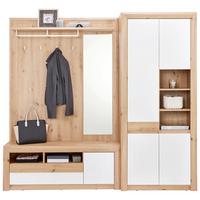 Garderoben-set Kashmir New Weiß/eiche Dekor 2--Teilig - Eichefarben/Weiß, MODERN, Holzwerkstoff (214/192/41cm) - James Wood