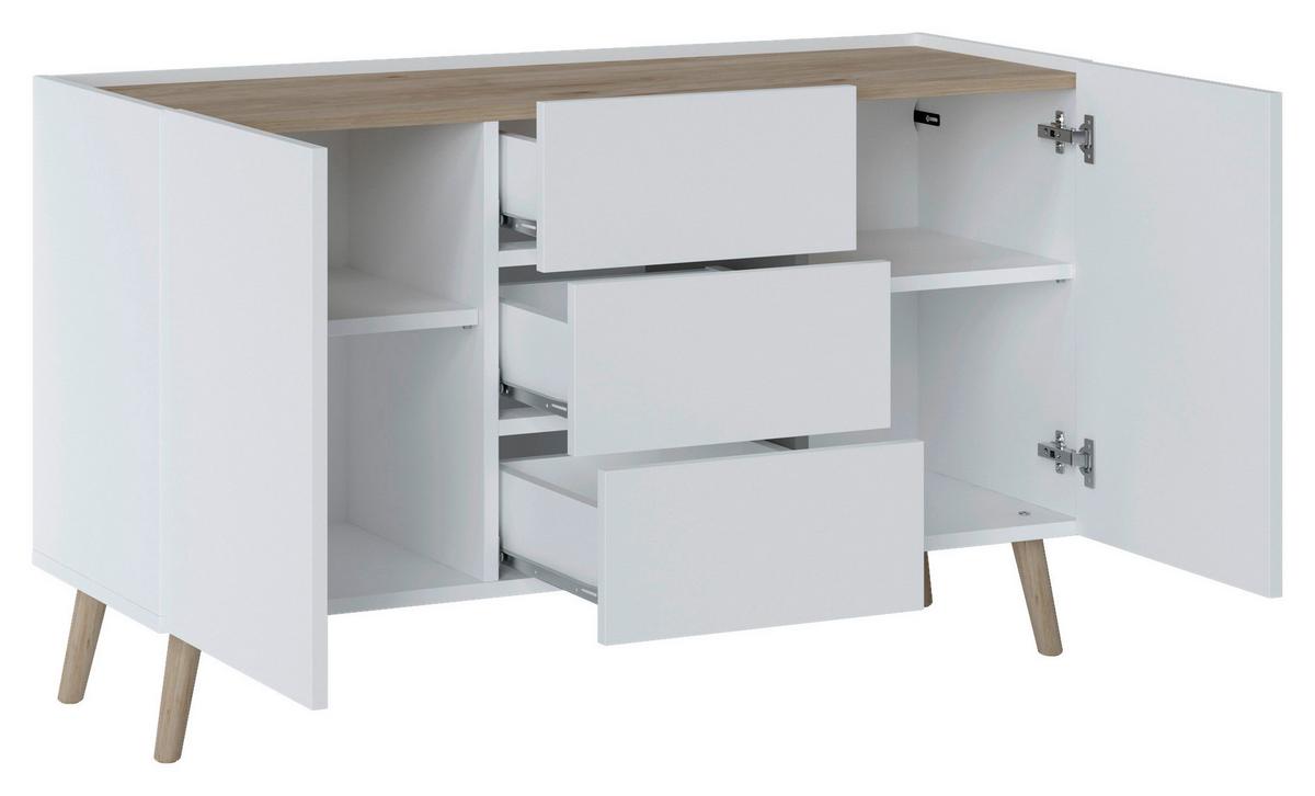 ŠIROKÁ KOMODA SKANDI - Konvenční, dřevo/kompozitní dřevo (119,7/71,8/41,7cm)