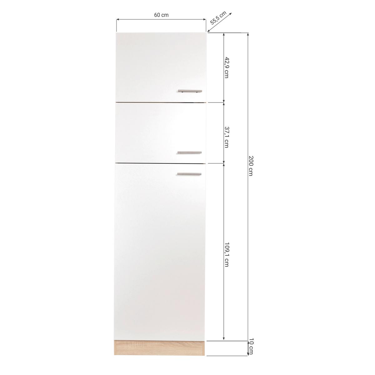 Geräteumbauschrank Merle Grau, Eiche Dekor B:60cm - Eichefarben/Grau, Basics, Holzwerkstoff (60/200/60cm) - Respekta