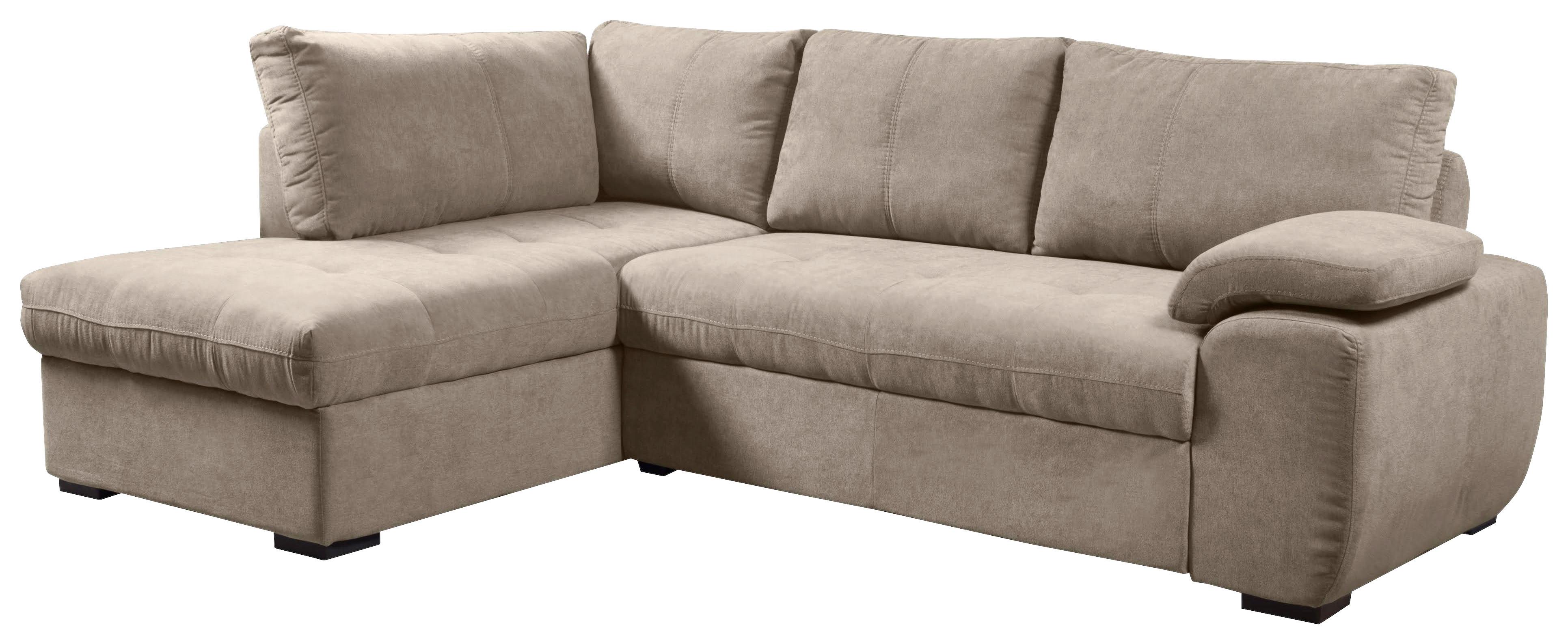 Rozkládací sedací souprava BYBLOS, levé provedení - barvy stříbra/světle šedá, Moderní, textil/plast (170/240cm)