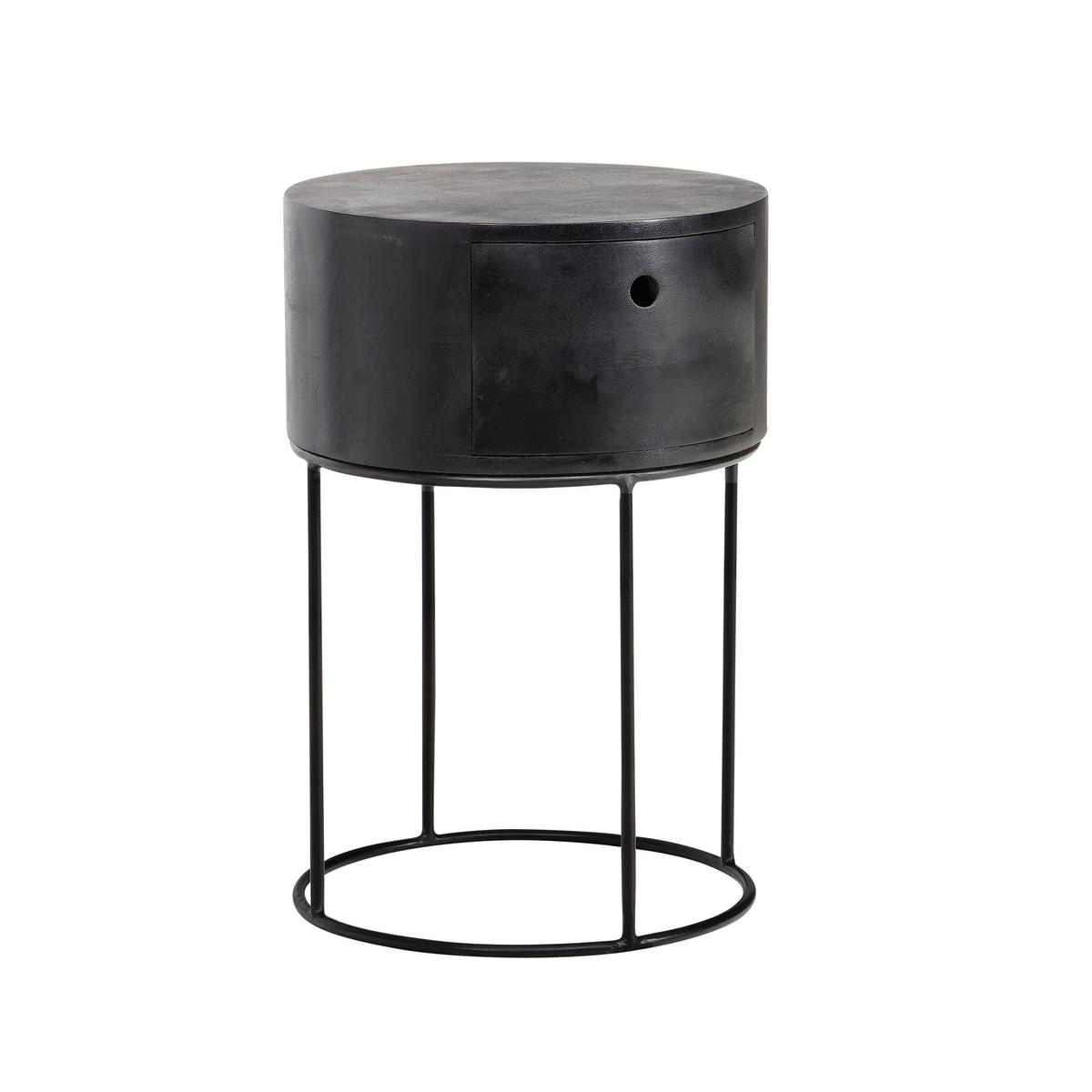 Nachttisch Schwarz L: 40 Cm - Schwarz, Design, Holz/Metall (40/40/60cm) - Livetastic