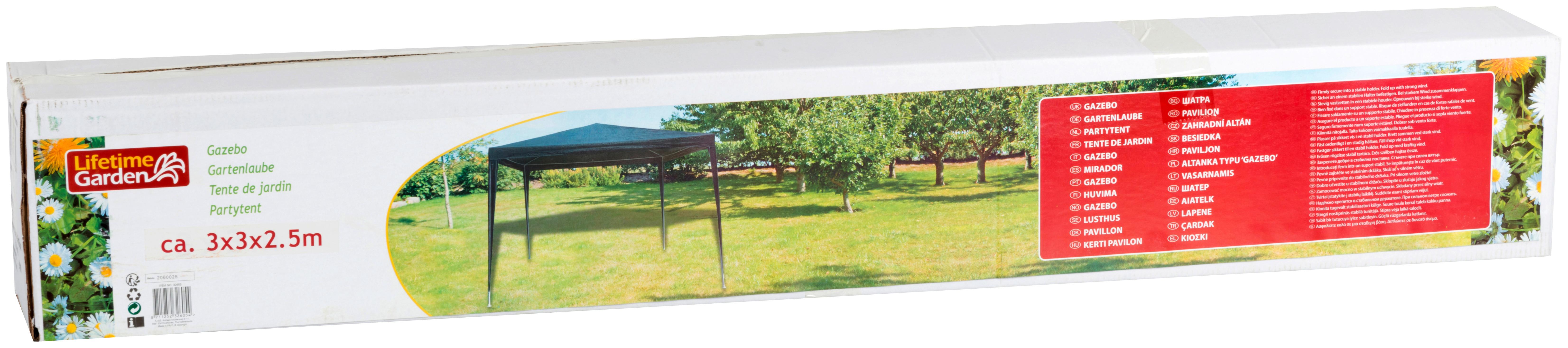 Pavillon Gazebo 3x3x2,5mtr. Anthracite - Grau, Basics, Kunststoff/Metall (300/300/250cm)