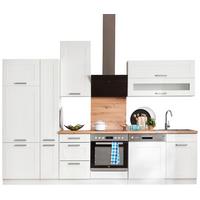 Kuchyňský blok LUISA bez spotřebičů, šířka 310 cm - bílá/barvy stříbra, Romantický / Rustikální, kov/kompozitní dřevo (310cm)