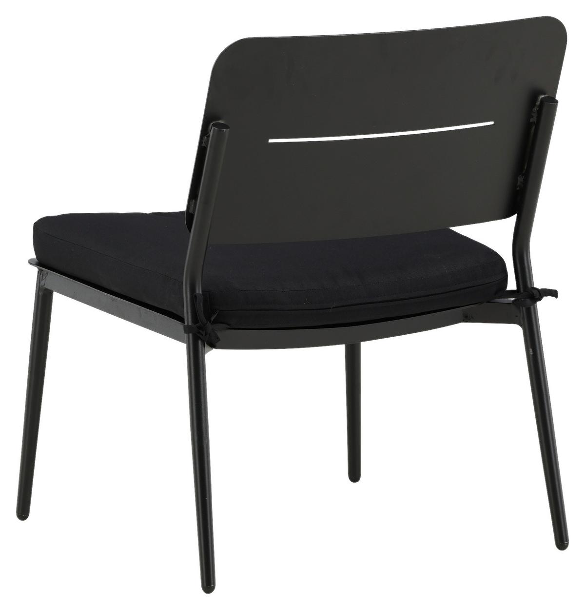 Loungesessel 2er-Set Lina aus Stahl - Schwarz, KONVENTIONELL, Textil/Metall (55/73/59cm) - Gardenson