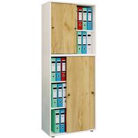 Aktenschrank Lona Weiß/Eiche Dekor B: 70 cm - Honigeiche/Weiß, Design, Holzwerkstoff (70/183/37cm) - MID.YOU