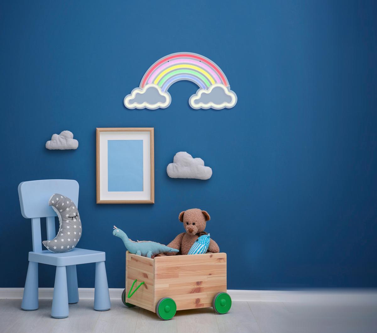 Kinderwandleuchte 1-flammig Mit Wippschalter - Klar/Weiß, Basics, Kunststoff (40/20/1,6cm) - Globo