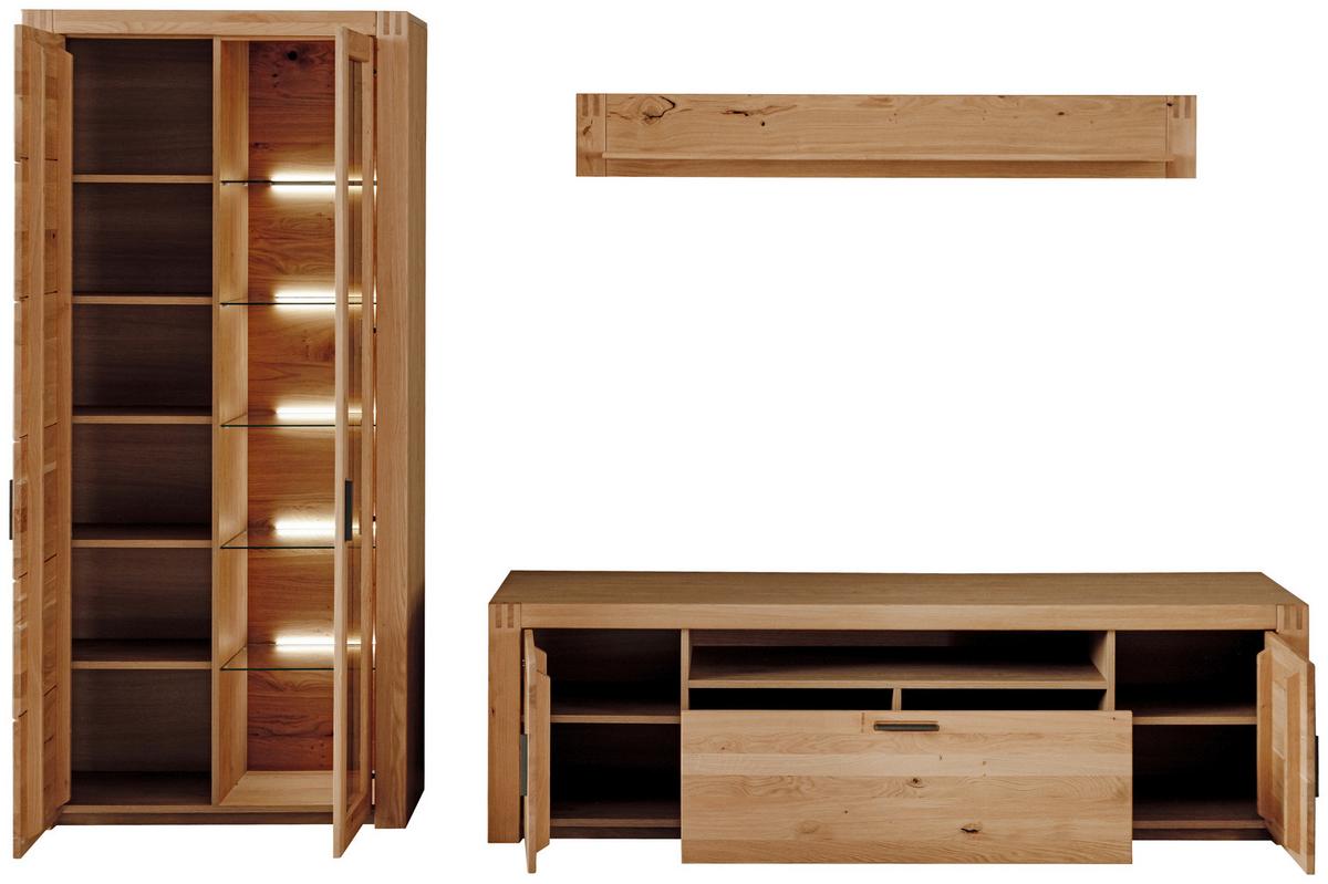 Vitrine Prag - Eichefarben, Design, Glas/Holz (97/203/37cm) - Livetastic