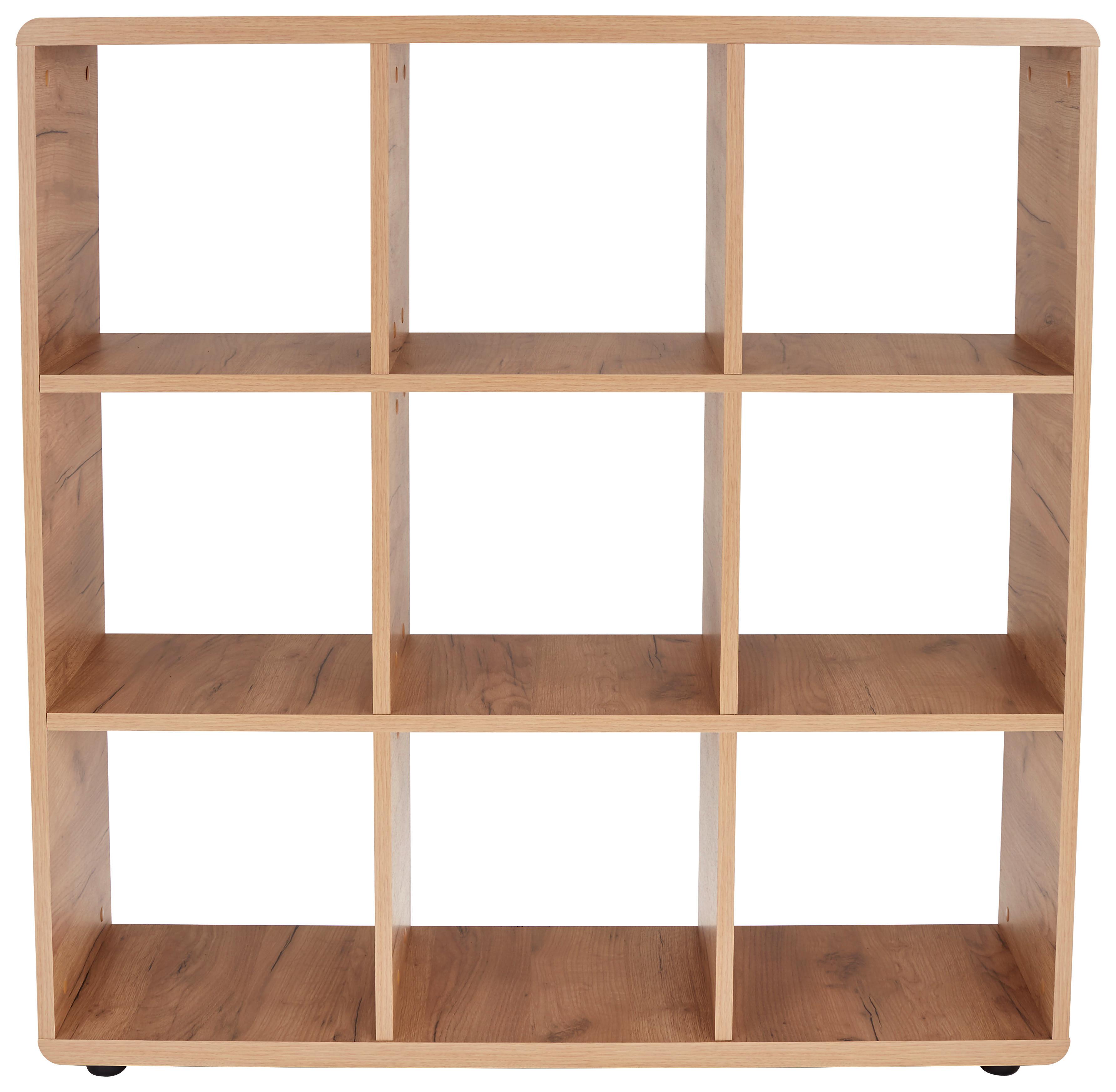 Regal Fontana B 108,8cm, Eiche Dekor - Eichefarben/Schwarz, MODERN, Holzwerkstoff (108,8/110,2/35cm)
