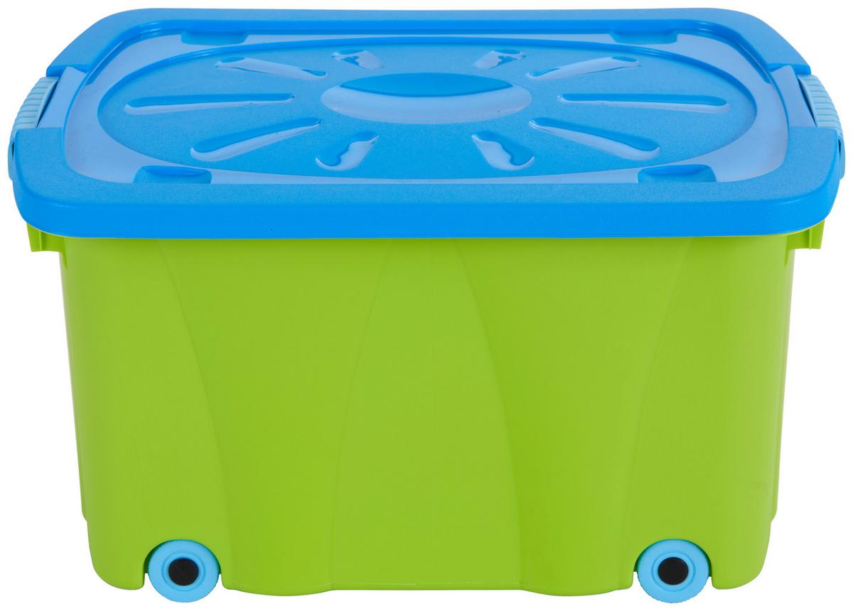 Doboz Tetővel Klipper - kék/zöld, Basics, műanyag (58/37/31cm) - Homezone