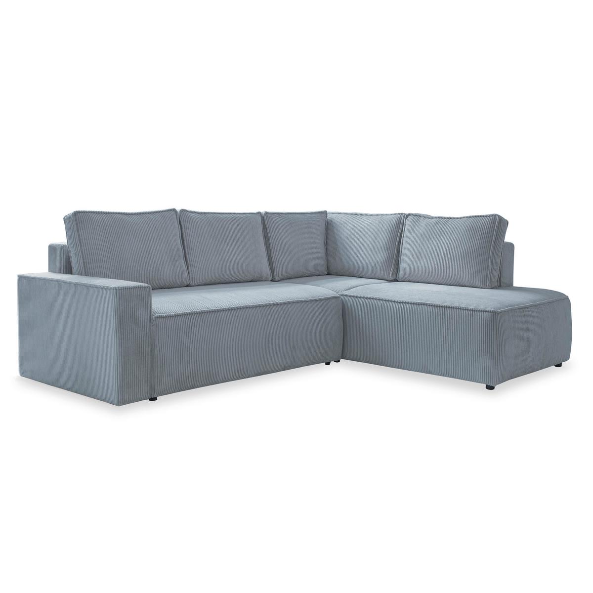 Sedačka OLIVER, pravá, světle šedá barva - černá/světle šedá, Design, textil/plast (247/194cm) - MID.YOU
