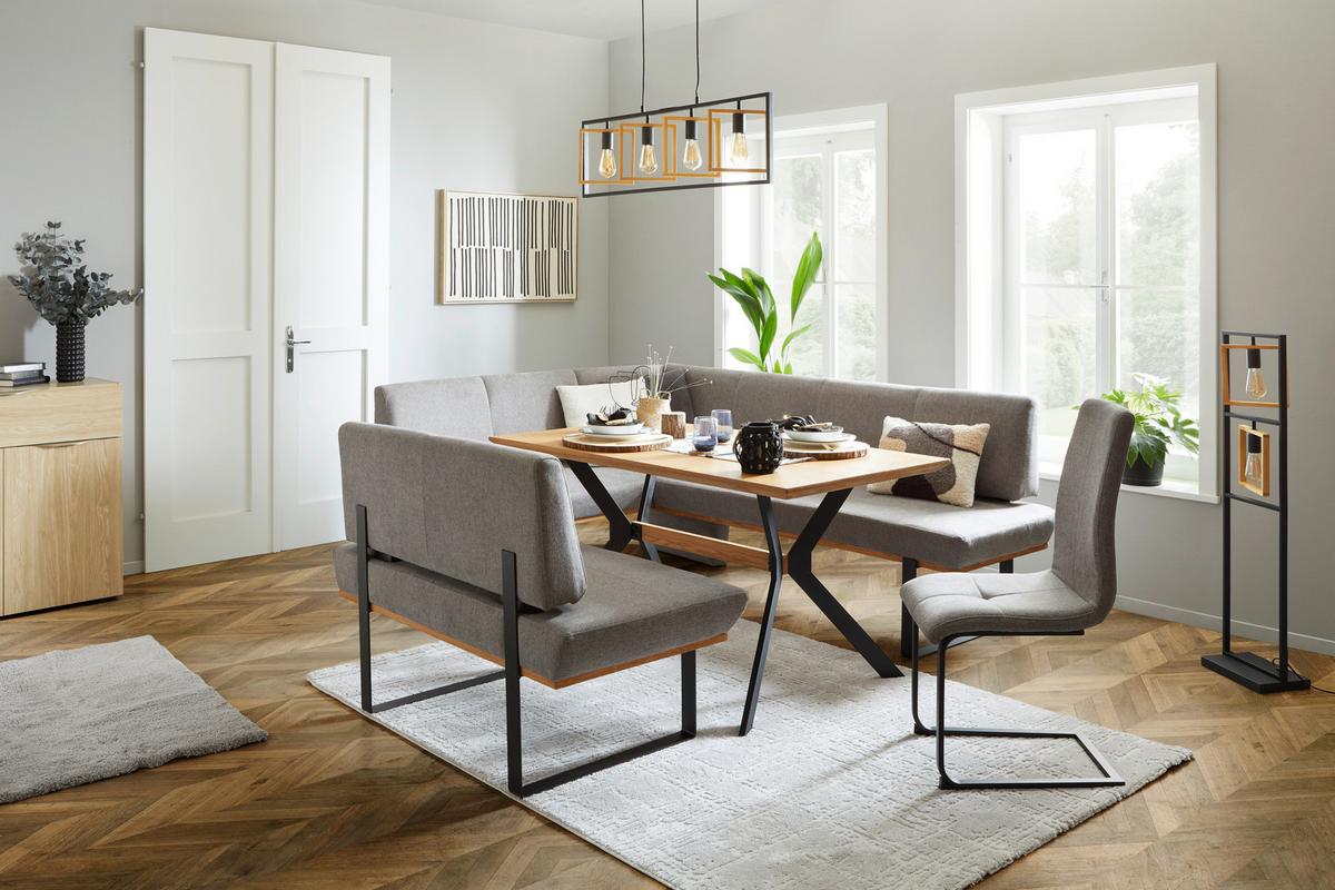 Eckbank Dunkelgrau/Schwarz Tristan 175x225 cm - Schwarz/Grau, MODERN, Holz/Textil (175/225cm) - James Wood