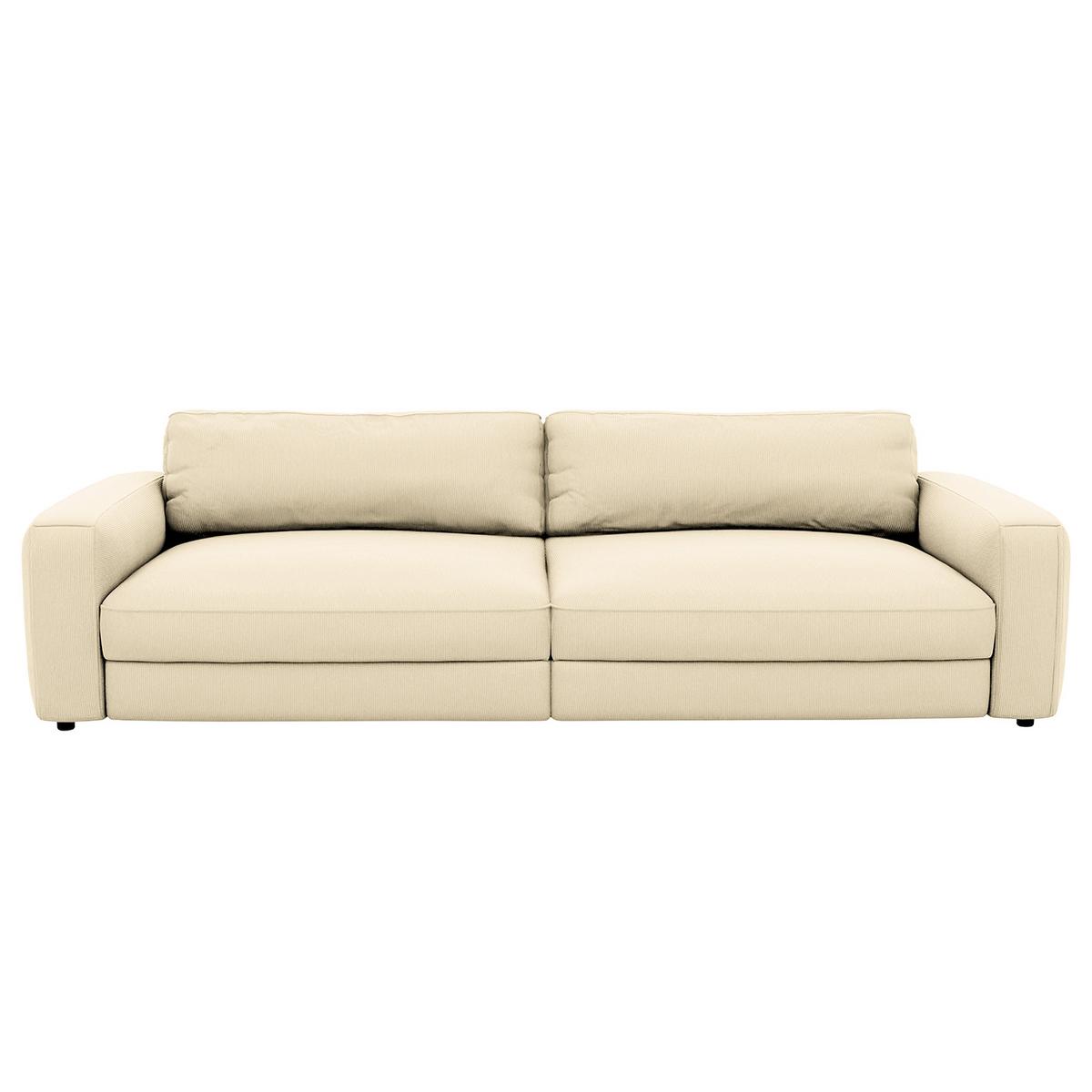 Bigsofa Bourbon, Creme B: 264 Cm - Creme/Schwarz, MODERN, Textil (264/84/125cm) - Trendmanufaktur