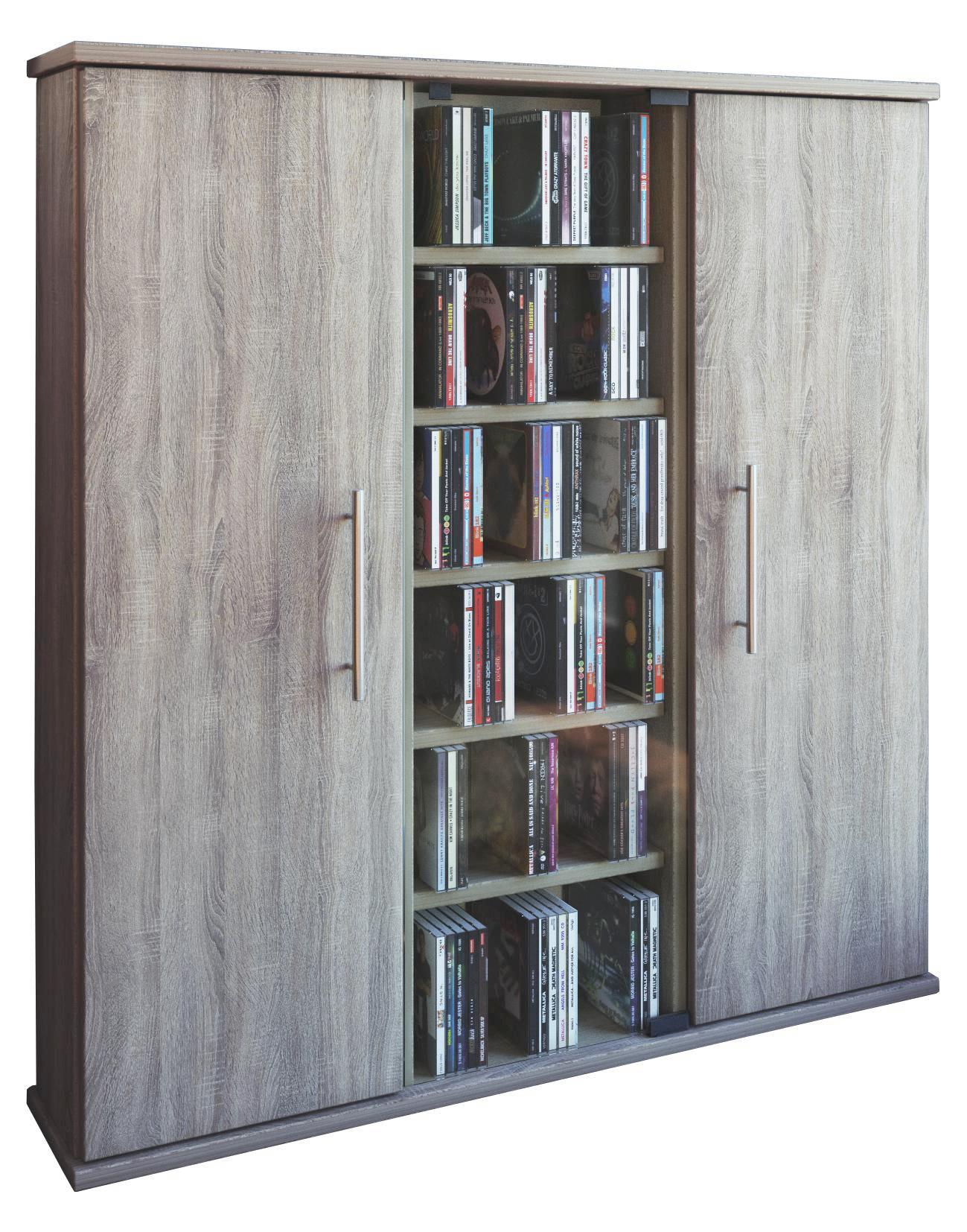 Eichefarbenes CD Regal für bis zu 450 CDs CD Regal Ronul B: 60 cm Weiß nur € 89,90 statt € 128,00
