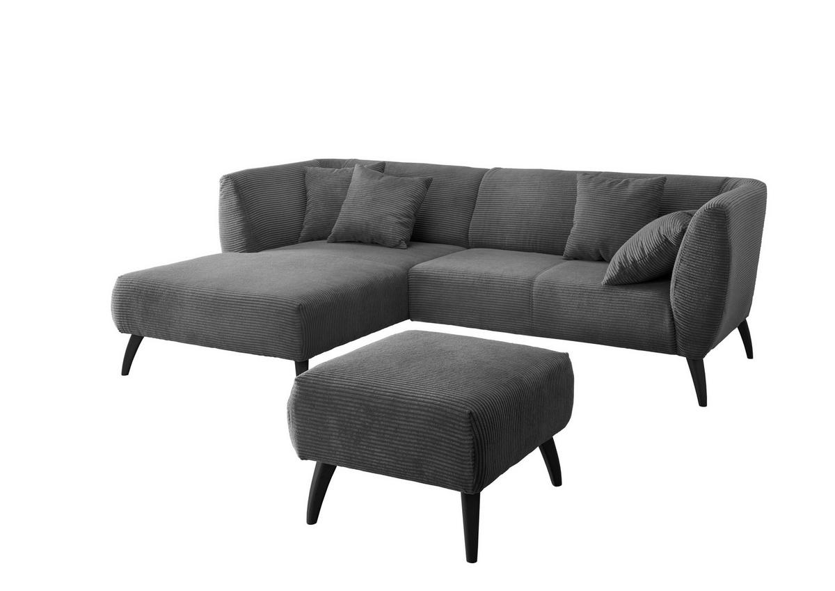 Ecksofa Colori Grau S: 160/264 cm - Schwarz/Grau, MODERN, Holz/Textil (160/264cm) - MID.YOU