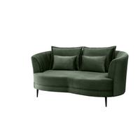 2-sitzer-sofa Dunkelgrün Velours, Rücken Echt B: 179 Cm - Dunkelgrün/Schwarz, MODERN, Textil (179/85/101cm) - Livetastic