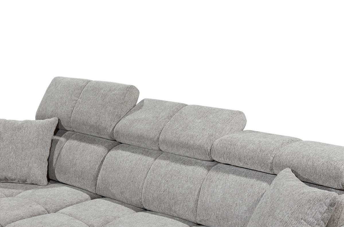 Ecksofa Sydney Hrellgrau S: 172/268 cm - Hellgrau/Schwarz, KONVENTIONELL, Textil (172/268cm) - MID.YOU