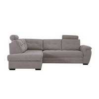 Rohová sedačka FALCO, ľavá, béžová ženilka,2x op.hlavy - čierna/béžová, Konventionell, drevo/kompozitné drevo (183/251cm) - Ondega