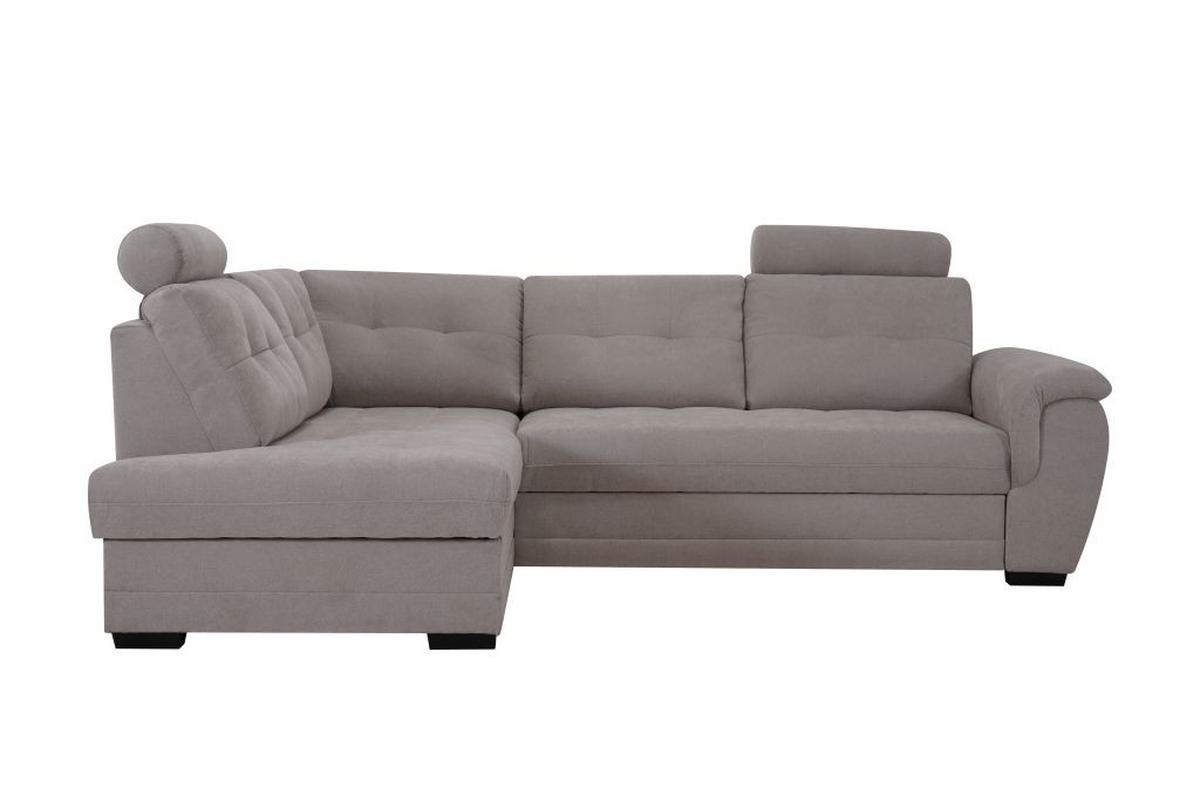 Rohová sedačka FALCO, ľavá, béžová ženilka,2x op.hlavy - čierna/béžová, Konventionell, drevo/kompozitné drevo (183/251cm) - Ondega