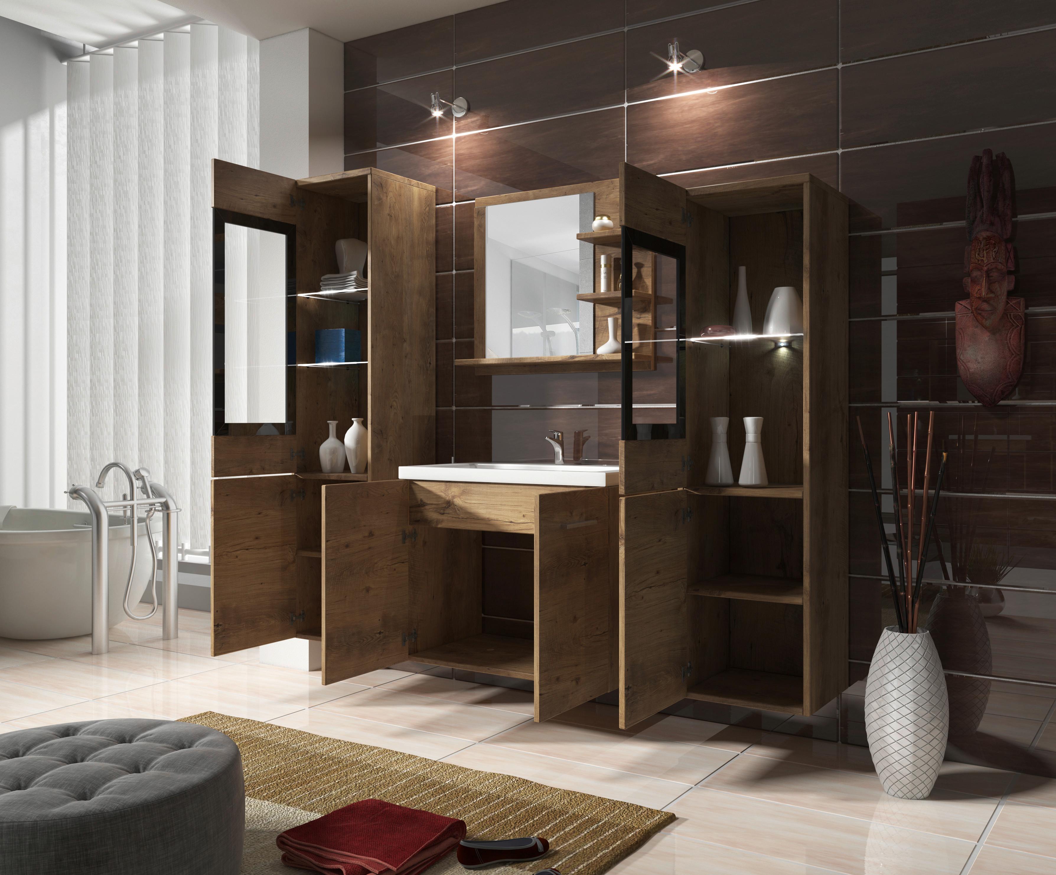 Badezimmer in Eichefarben