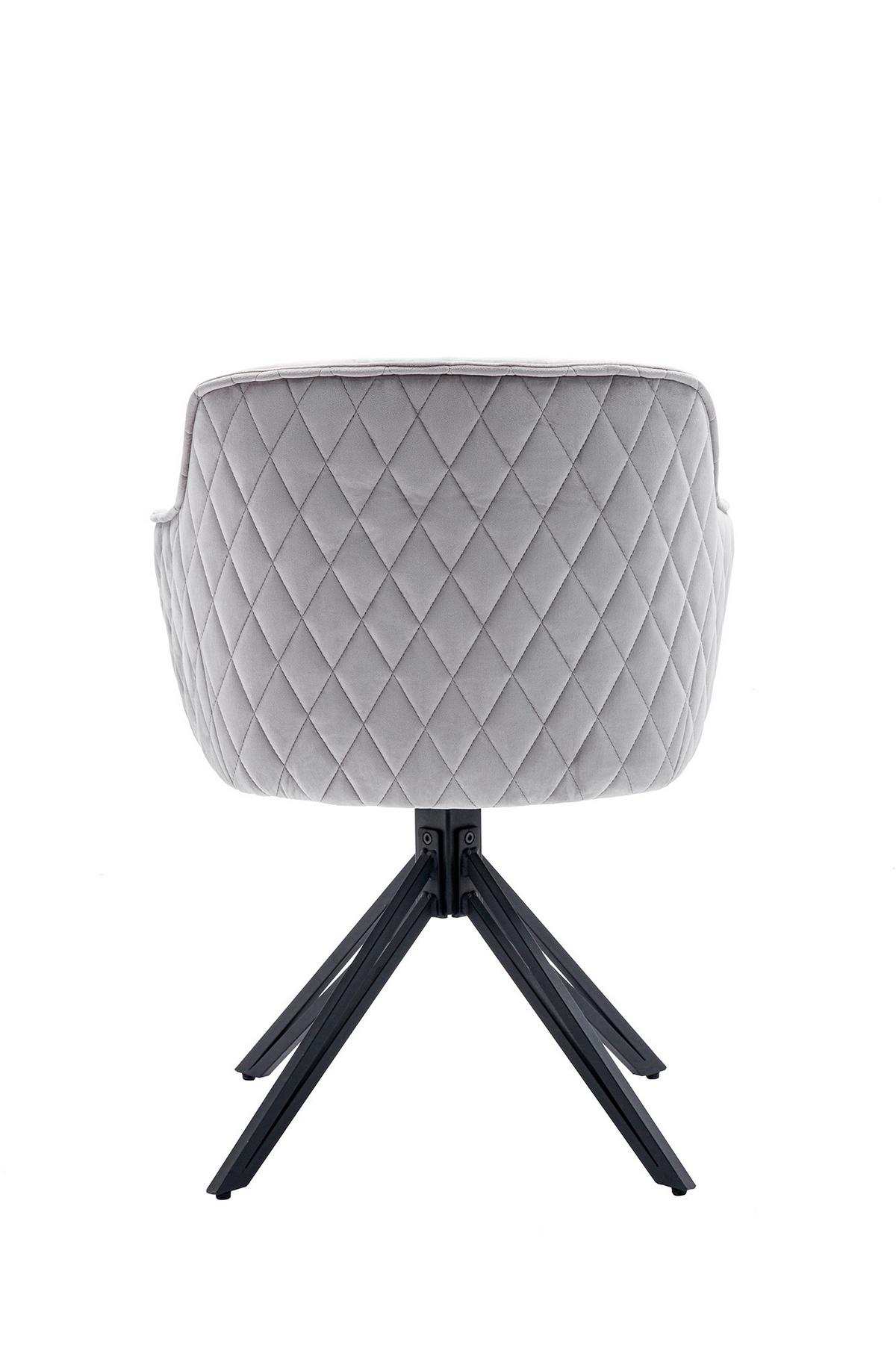 Armlehnstuhl Hellgrau B: 59 Cm - Hellgrau/Schwarz, MODERN, Textil/Metall (59/83/60cm) - Livetastic