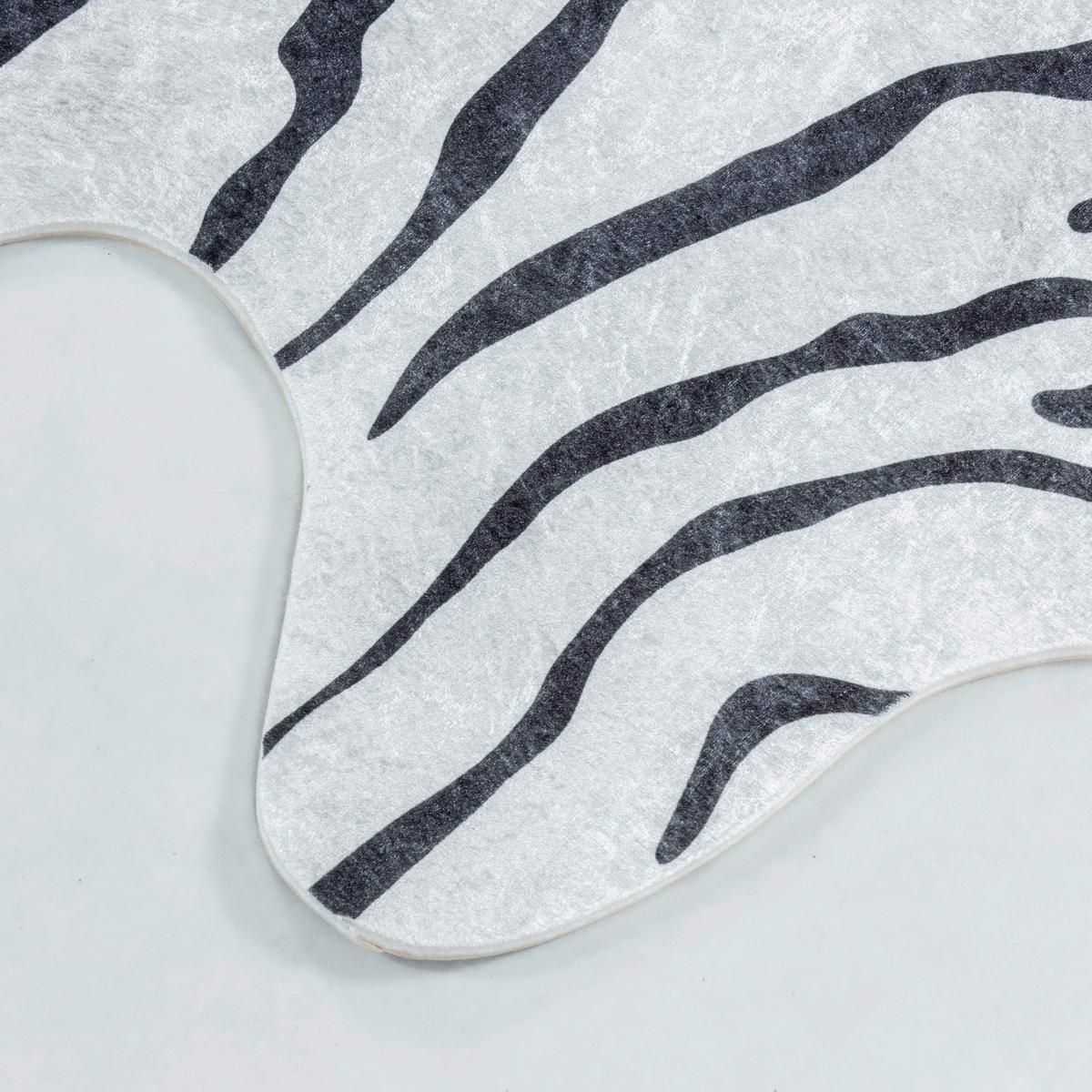 Flachwebeteppich Etosha - Schwarz/Weiß, Design, Textil (100/135cm) - Novel