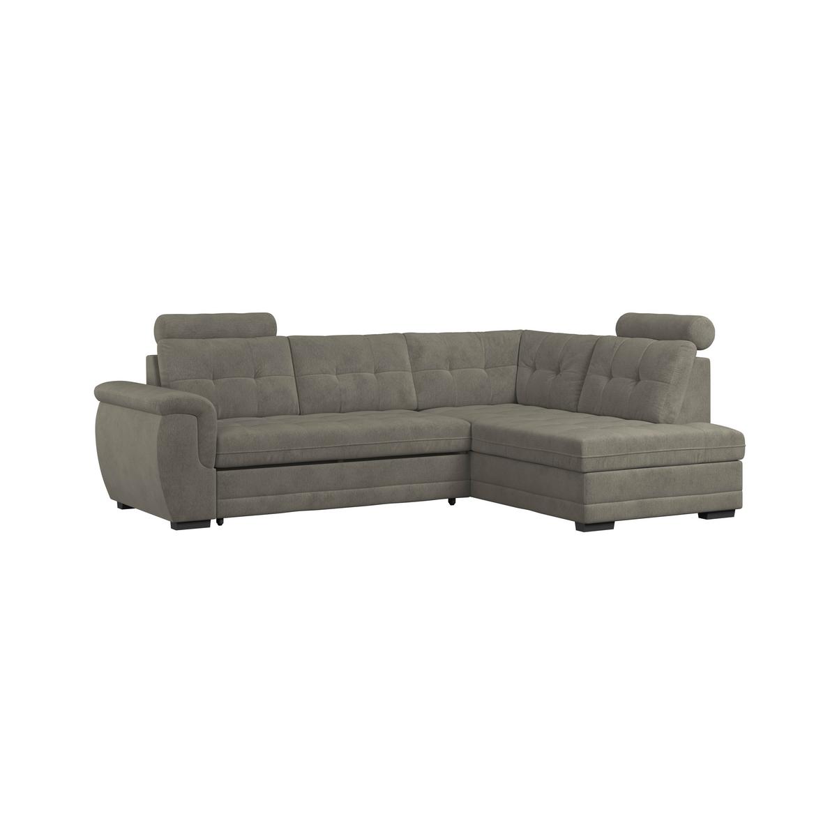 Ecksofa mit Schlaffunktion Falco new Braun 251x183 cm - Schwarz/Braun, KONVENTIONELL, Textil (251/183cm) - Ondega