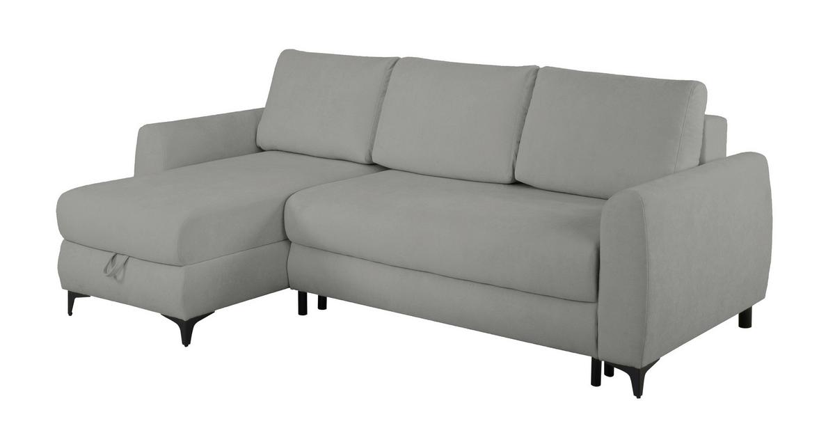 Ecksofa Moli, Grau S: 236x148 cm - Schwarz/Grau, Design, Textil (236/148cm) - MID.YOU