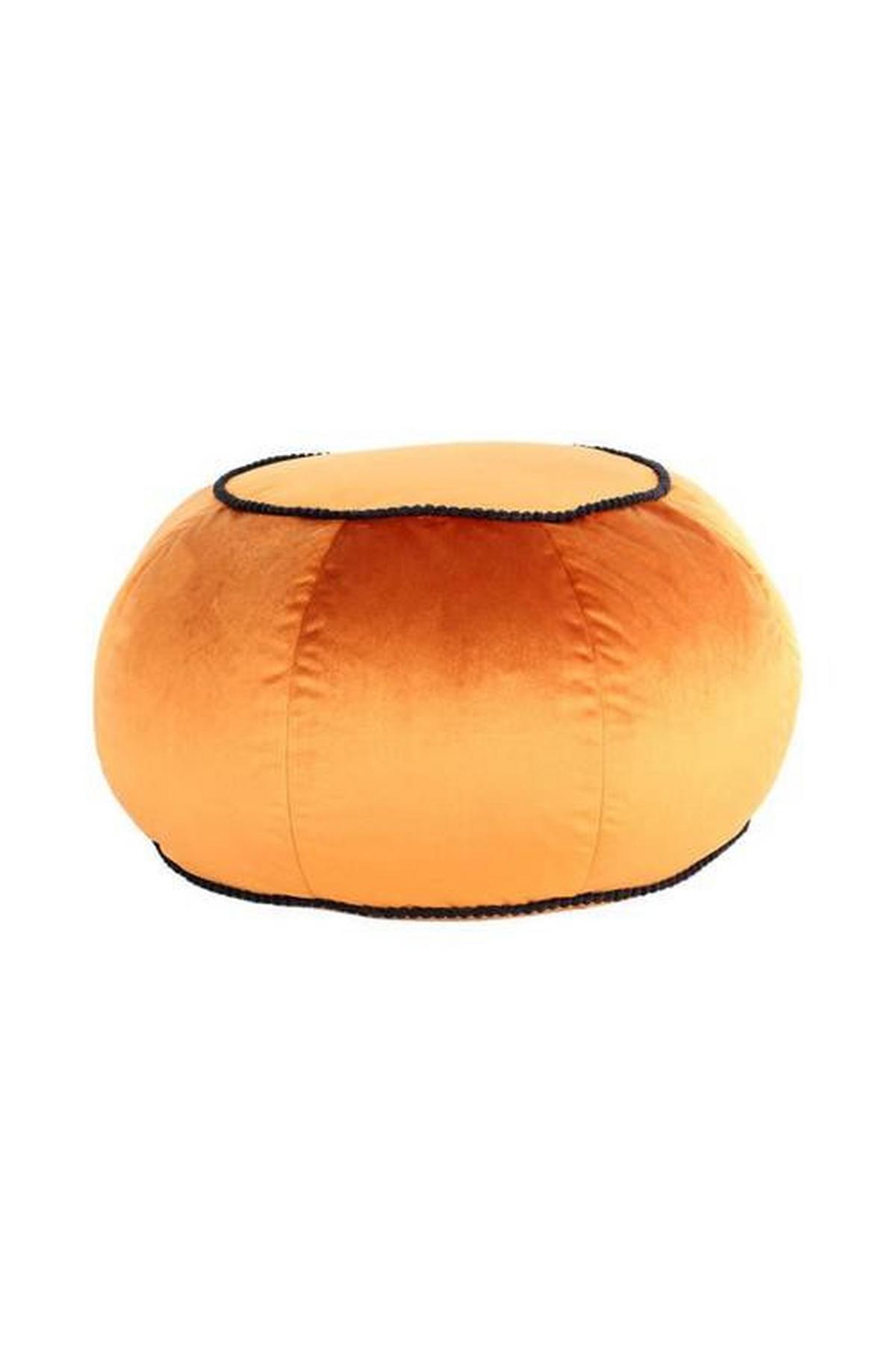 Pouf Taj Mahal Dxh: 65x35 Cm Samt Bronze Mit Reißverschluss - Orange/Bronzefarben, MODERN, Textil (65/35/65cm) - Kayoom